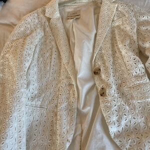 Jcrew ivory eyelet blazer size 2